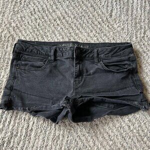 American Eagle Black Super Low Shortie Shorts!